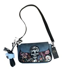 Ed Hardy Black and Pink Skull Bag